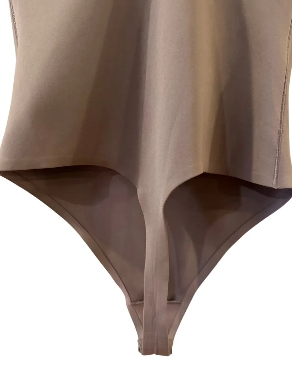 Victoria's Secret Luxe Contour Square Neck Bodysuit in Taupe - Size Small